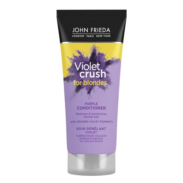 John Frieda Violet Crush Balsam för att neutralisera gula toner i håret, 75 ml