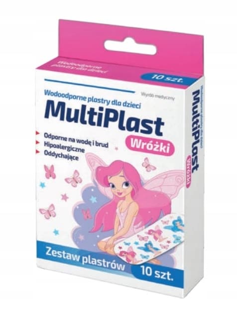 MultiPlast Vandtætte Børneplaster - Feer Design med Lang Holdbarhed, 10 Stk