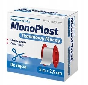 MonoPlast Stærk Tekstilplaster 5m x 2,5cm - Lang Holdbarhed