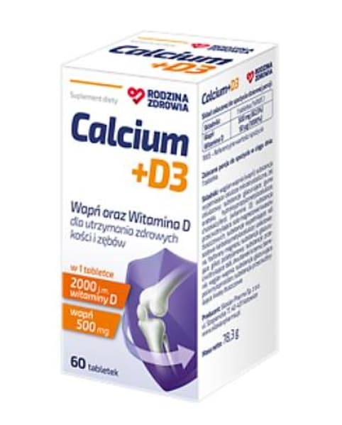 Rodzina Zdrowia Calcium + D3, 60 tabletter