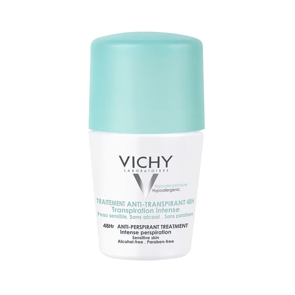 Vichy Antiperspirant Behandling 48H Roll-On mod Overdreven Sved, 50 ml