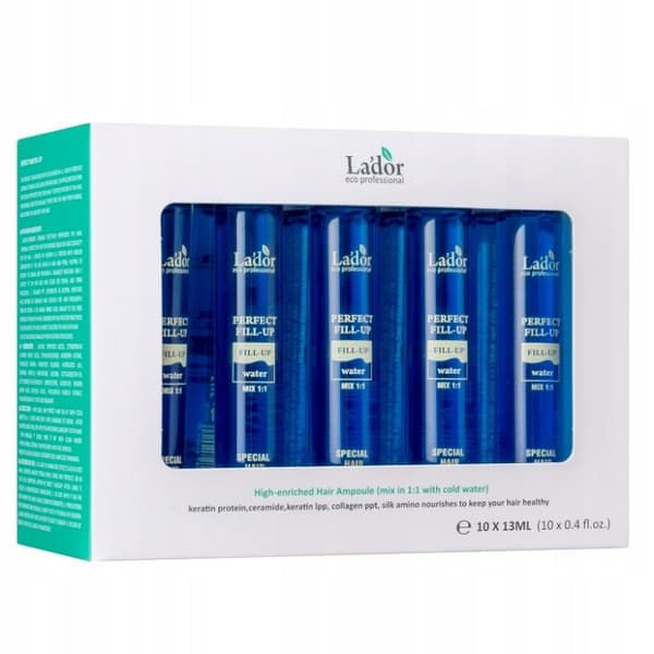 La'dor Täydellinen Hiusten Täyttöampulli - Tehokkaat Palauttavat Ampullit Vaurioituneille Hiuksille, 10 x 13 ml