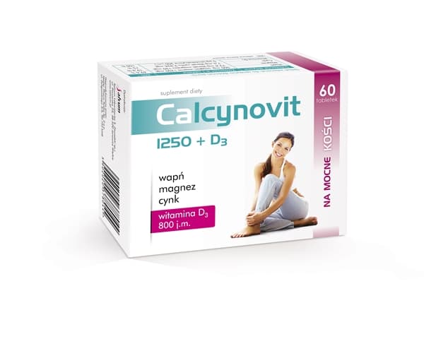 Kalcynovit 1250 + D3, 60 Tabletter