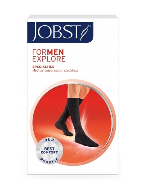 Jobst ForMen Explore Knæstrømper CCL1 med lukket tå, Navy, Størrelse 1