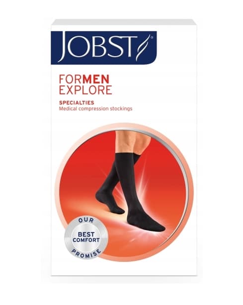 Jobst För Män Explore Knästrumpor Klass 1 med Sluten Tå Marinblå Storlek 2