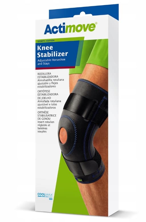 Actimove Knästabilisator Justerbar Hästsko och Stöd Svart L
