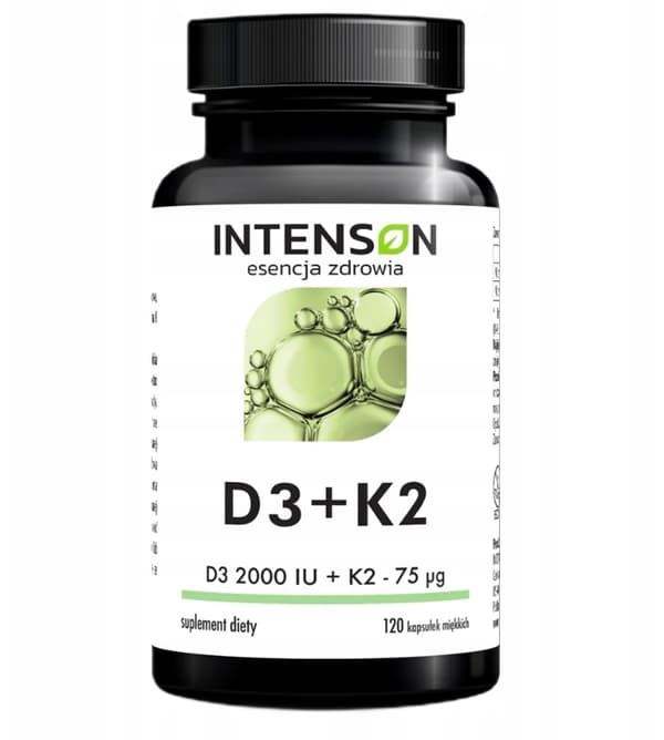 Intenson D3 + K2 Vitamin Complex, 120 Kapsler