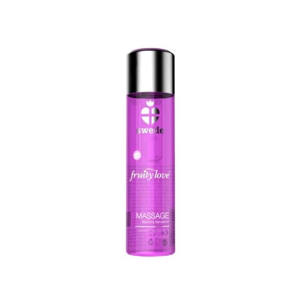 Frugtkærlighed Opvarmende Massagegelé med Hindbær & Rabarber, 60 ml