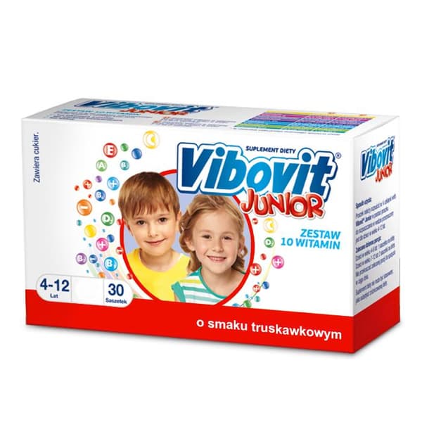 Vibovit Junior För Barn 4-12 År Jordgubbssmak 30 Portioner