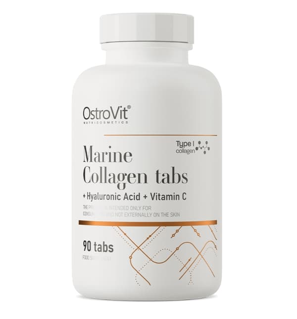 OstroVit Marin Kollagen + Hyaluronsyra + C-vitamin, 90 tabletter