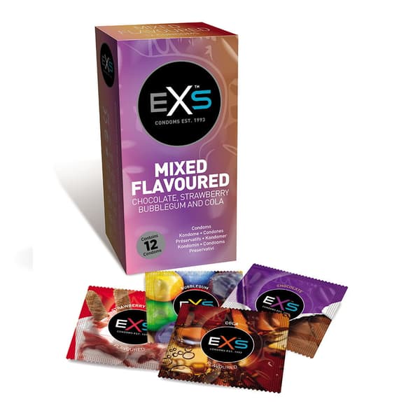 EXS Blandade Smaksatta Kondomer, 12 Stycken