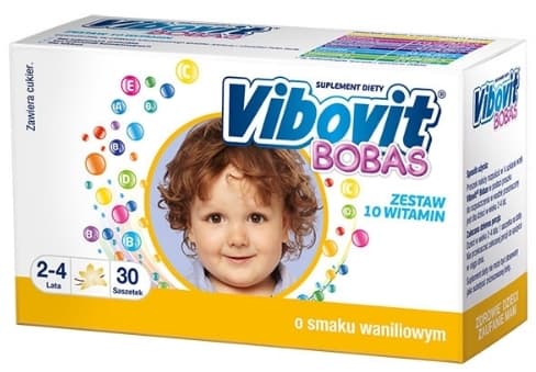 Vibovit Bobas til børn i alderen 2-4 år med vaniljesmag, 30 portionsposer