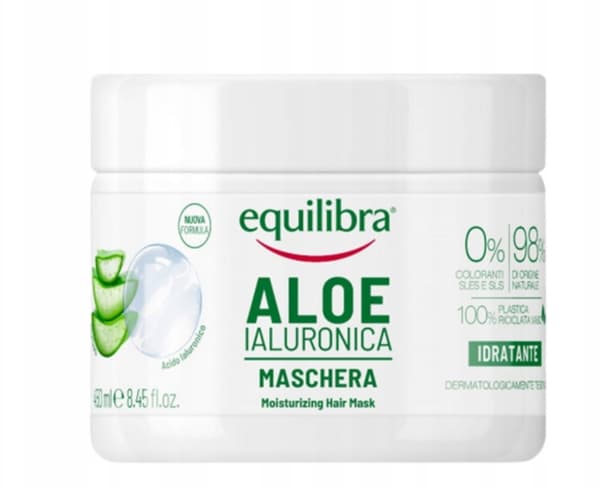 Equilibra Kosteuttava Aloe Vera ja Hyaluronihappo Kasvonaamio, 450 ml