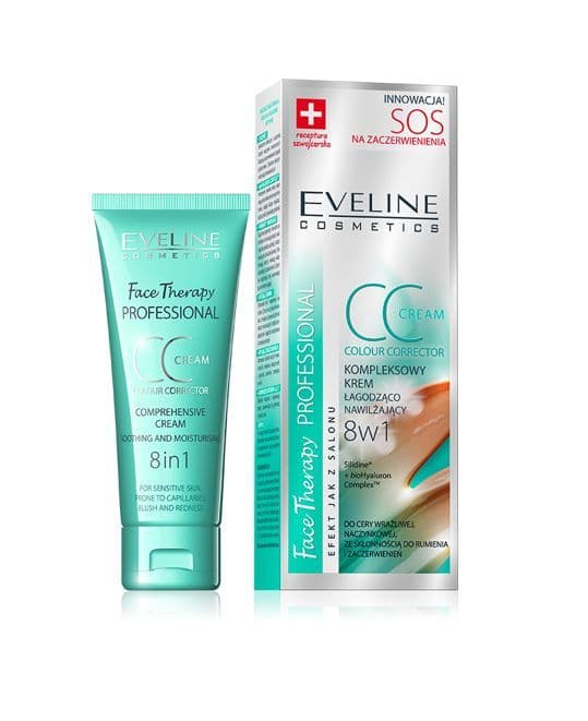 Eveline Cosmetics Kasvohoito Ammattimainen CC-Voide 8in1 Rauhoittava ja kosteuttava voide SPF15, 30 ml