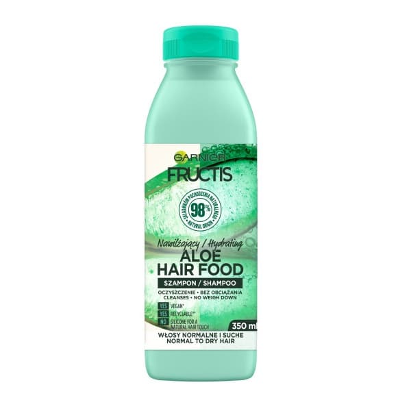Garnier Fructis Aloe Hair Food Fugtgivende Shampoo til Normalt og Tørt Hår, 350ml