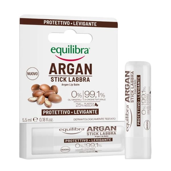 Equilibra Argan Beskyttende & Udglattende Læbebalsam Stick, 5,5 ml