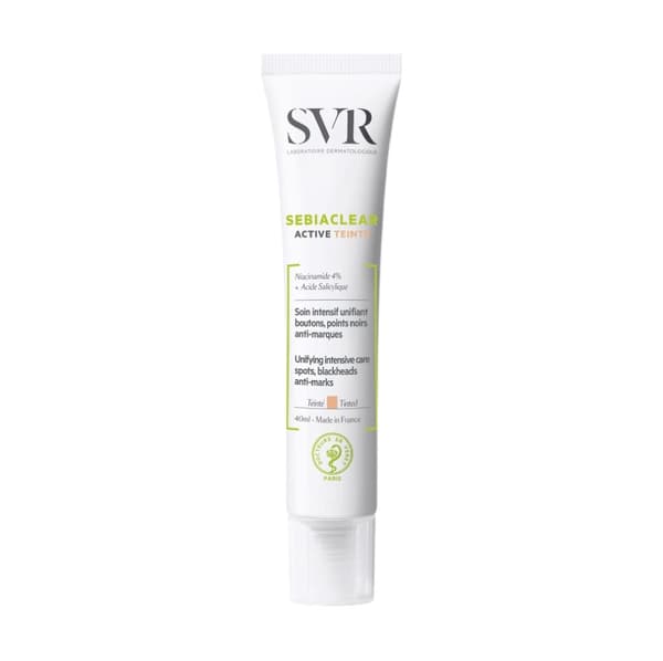 SVR Sebiaclear Aktiv Tinted Acne-Behandling Kräm för Jämn Hudtextur och Hudton, 40 ml