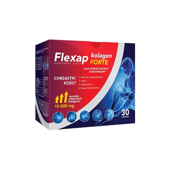 Flexap Kollagen Forte, Svartvinbär & Tranbärsmak, 30 Påsar