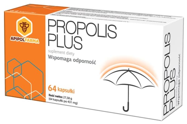 Propolis Plus - Ravintolisä, 64 kapselia. Hyödynnä mehiläisten luonnollista voimaa terveytesi tueksi!