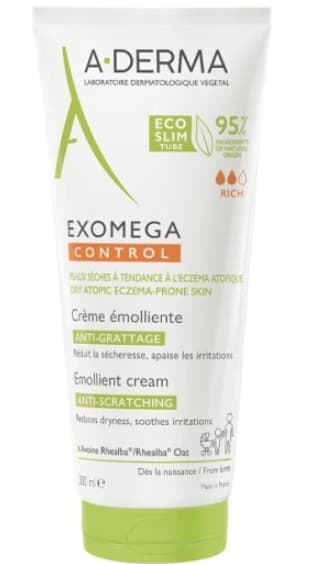 A-Derma Exomega Kontroll Emollient Kräm, 200 ml