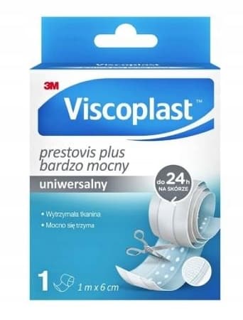 Hæmostatisk plastre Viscoplast Prestovis Plus - 1m x 6cm, enkel. Fremragende klæbeevne, effektiv beskyttelse mod små snit og skrammer.