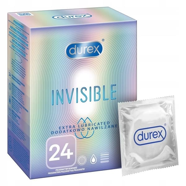 Durex Invisible Ekstra-Fugtige Kondomer, 24 stk.