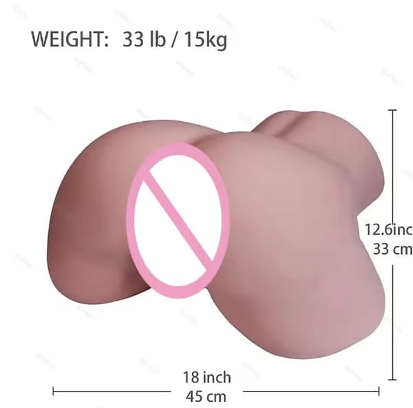 Mjuka Rumpa Masturbator, Dubbel Öppning för Förbättrad Njutning, 15 kg Vikt,15 kg