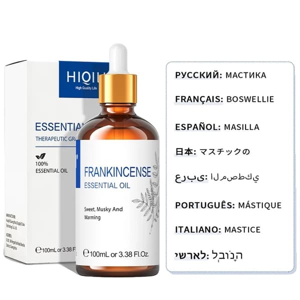Lavendel æterisk olie, 100 ml, til diffuser og aromaterapi, 100 ml, Frankincense