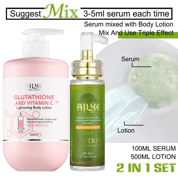 Hvidgørende Body Lotion, Fugtgivende Formel, Egnet til Ansigt og Krop, Lotion og Serum