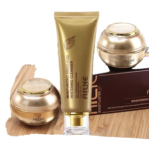 24K guld ansigtsessens, Glycerin flydende toner, Whitening og oplysende, PAKKE MED 3 (RENSER)