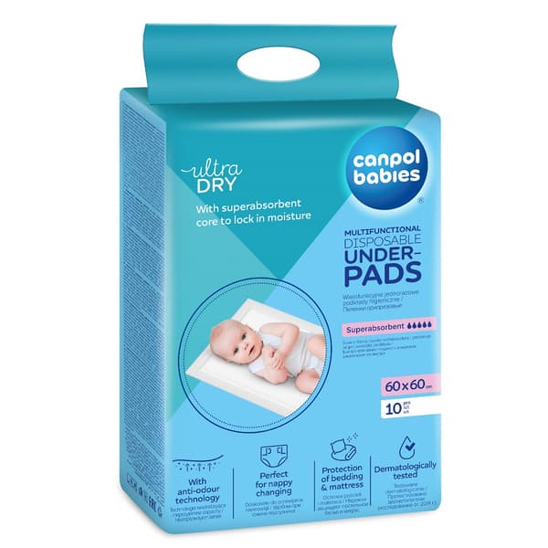 Canpol Babies Mångsidiga Hygienunderlag 60x60cm, 10-pack