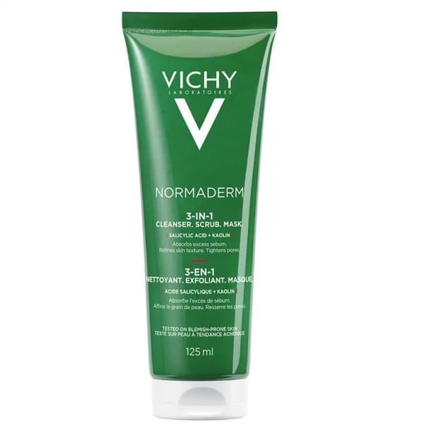 Vichy Normaderm 3-i-1 Ansiktsrengöring för problemhud, 125 ml