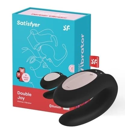 Dobbelt Glæde Vibrator til par med App-styring, Sort.