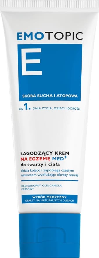 Emotopic Med+ Rauhoittava Kasvo- ja Vartalovoide Ekseemalle, 75 ml