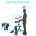 Miniatyrbild 5 av 8: Rollator Walker, 24x40,5x33,5-38,5 tum, Blå