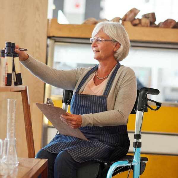 Rollator Walker, 24x40,5x33,5-38,5 tum, Blå