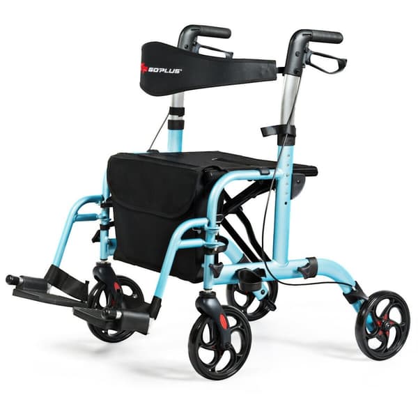 Rollator Walker, 24x40,5x33,5-38,5 tum, Blå