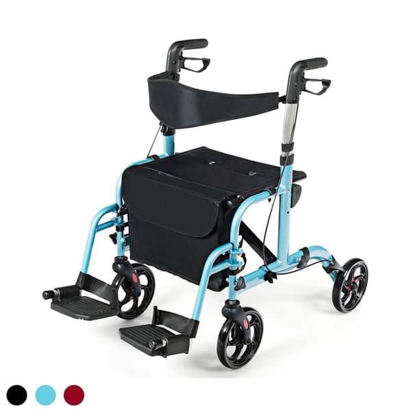 Rollator Walker, 24x40,5x33,5-38,5 tum, Blå