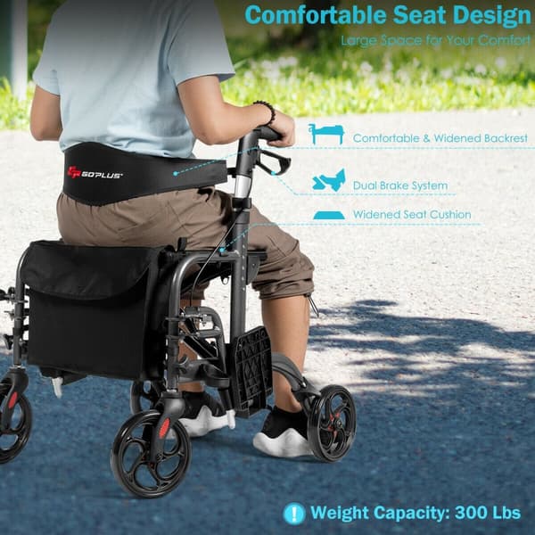 Rollator, 24x40,5x33,5-38,5 tum, Svart