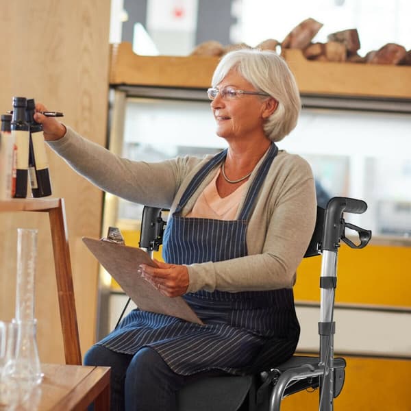 Rollator, 24x40,5x33,5-38,5 tum, Svart