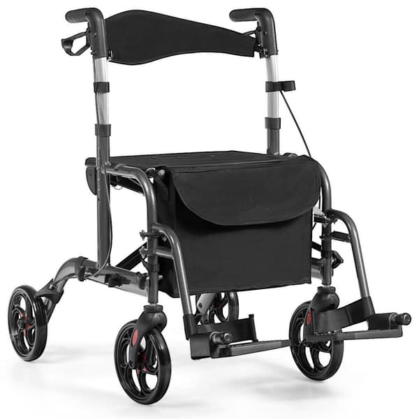 Rollator, 24x40,5x33,5-38,5 tum, Svart