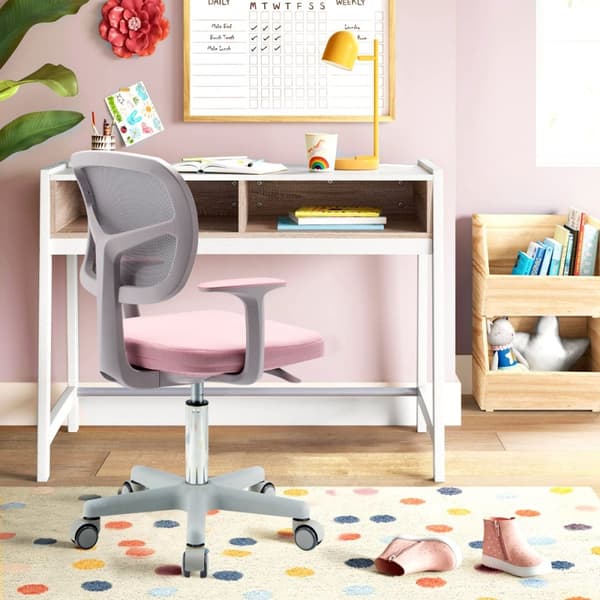 Studiestol för dator, 54x54x80-92 cm, Rosa