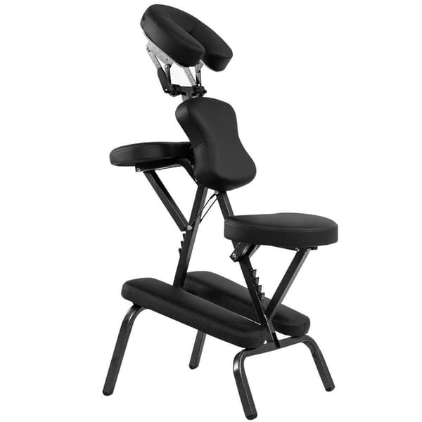 Rese Massagestol, PU-läderdyna, 19x30x45 tum, Svart