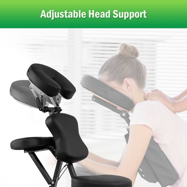 Rese Massagestol, PU-läderdyna, 19x30x45 tum, Svart