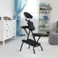 Miniatyrbild 1 av 8: Rese Massagestol, PU-läderdyna, 19x30x45 tum, Svart