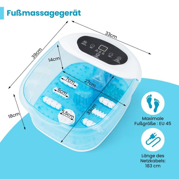 Fodmassageapparat, 33x39x18 cm, Blå