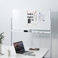 Miniatyrbillede 6 af 8: Dobbeltsidet Magnetisk Mobil Whiteboard, 120x60 cm, Hvid
