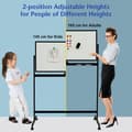 Miniatyrbillede 3 af 8: Dobbeltsidet Magnetisk Mobil Whiteboard, 120x60 cm, Sort