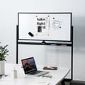 Miniatyrbillede 6 af 8: Dobbeltsidet Magnetisk Mobil Whiteboard, 120x60 cm, Sort