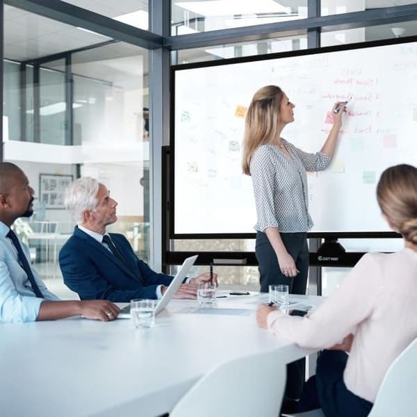 Dobbeltsidet Magnetisk Mobil Whiteboard, 120x60 cm, Sort